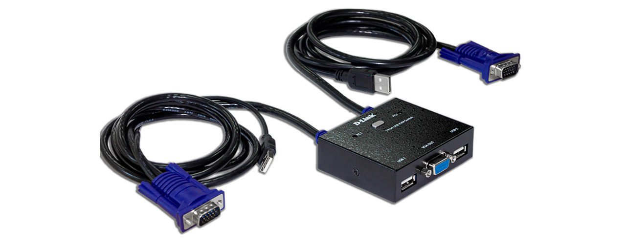 سوییچ 2 پورت USB KVM دی-لینک مدل KVM-222