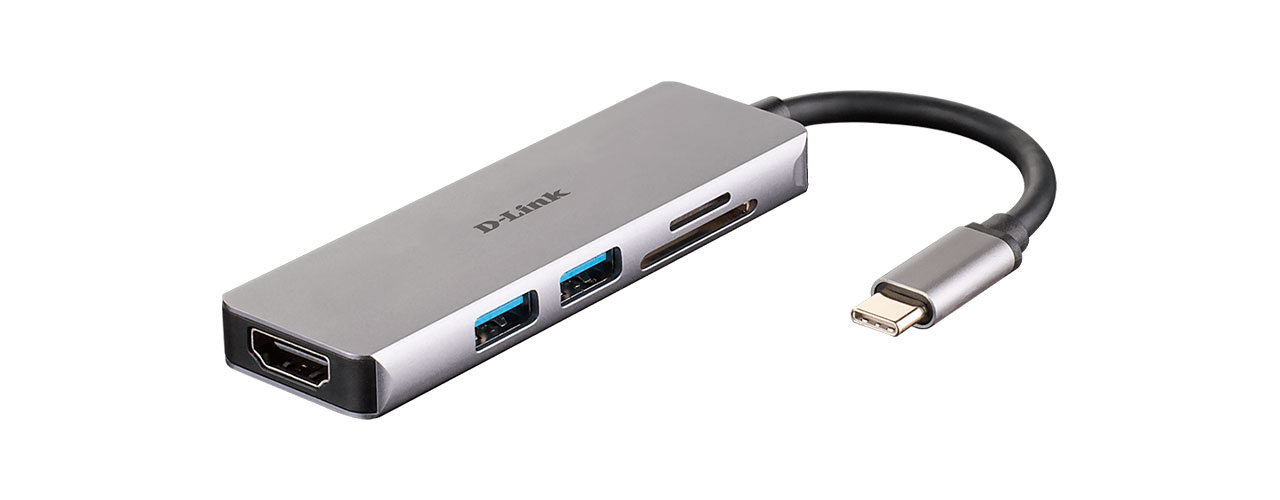 هاب 5 پورت کارت خوان دی لینک D-Link USB-C Hub HDMI Card Reader DUB-M530