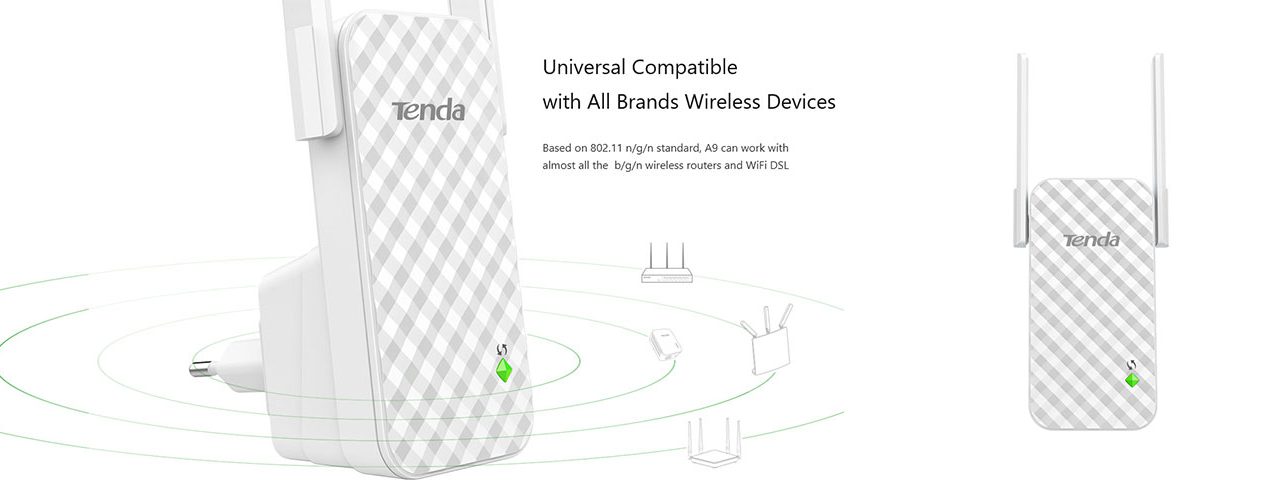 توسعه دهنده شبکه بی سیم تندا Tenda Range Extender A9