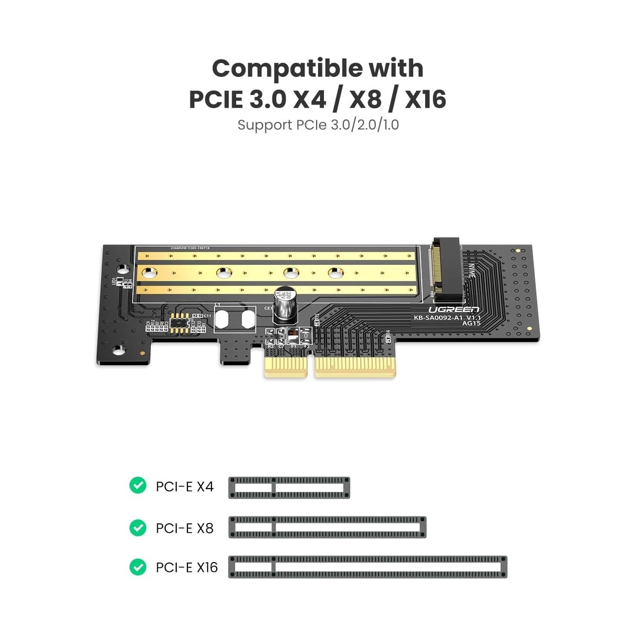 تبدیل M.2 NVME به PCI-E3.0X4 یوگرین مدل 70503-CM302