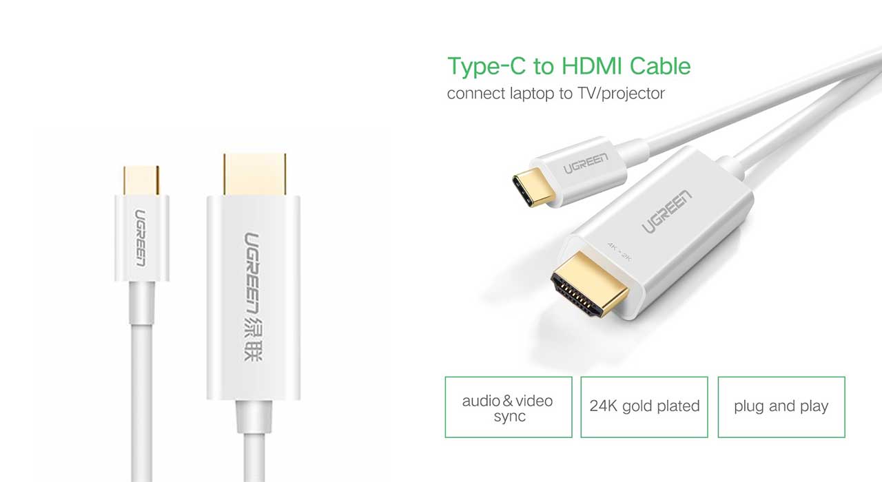 کابل تبدیل USB-C به HDMI یوگرین MM121 مدل 30841 طول 1.5 متر
