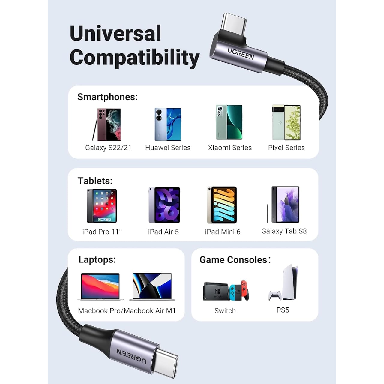 کابل USB-C به USB-C یوگرین مدل US255-50123