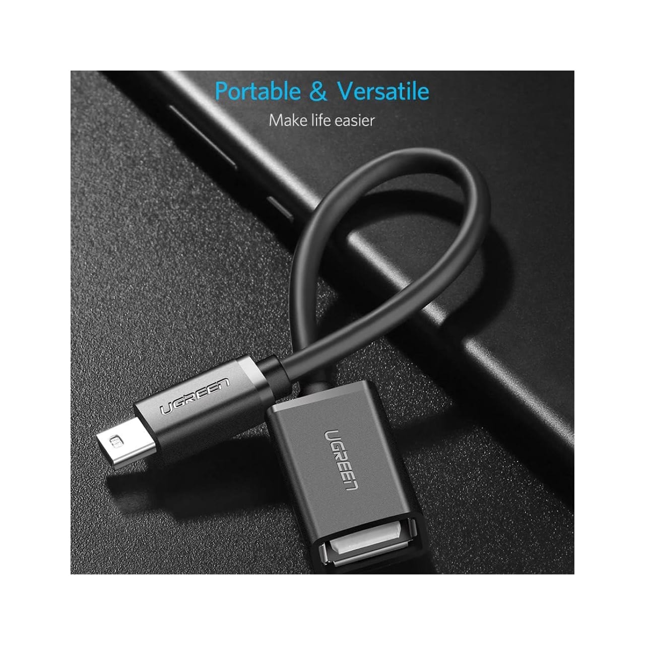 تبدیل Mini USB به USB 2.0 A یوگرین مدل 10383 طول 0.1 متر