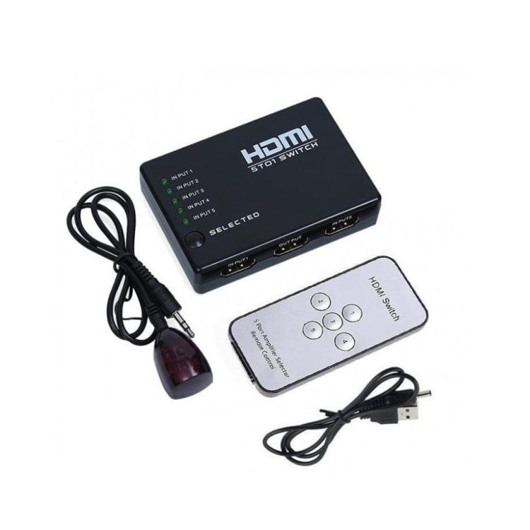 سوئیچ HDMI پنج پورت وی نت مدل V-SWHD1405 همراه با کنترل